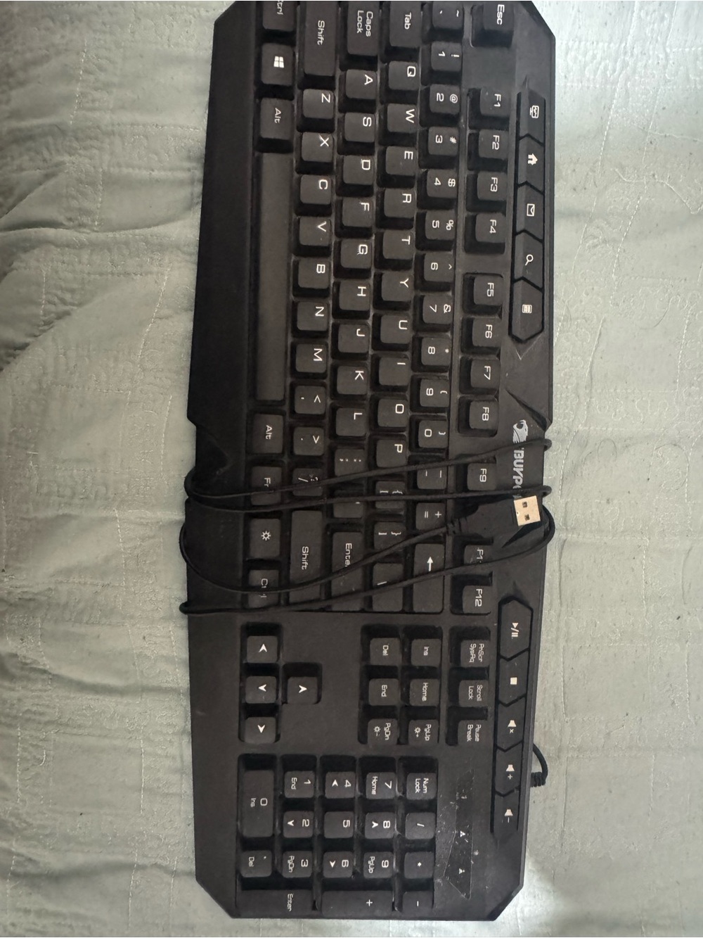 Black Wired USB Gaming Keyboard and Mouse - Compact Full-Size Layout